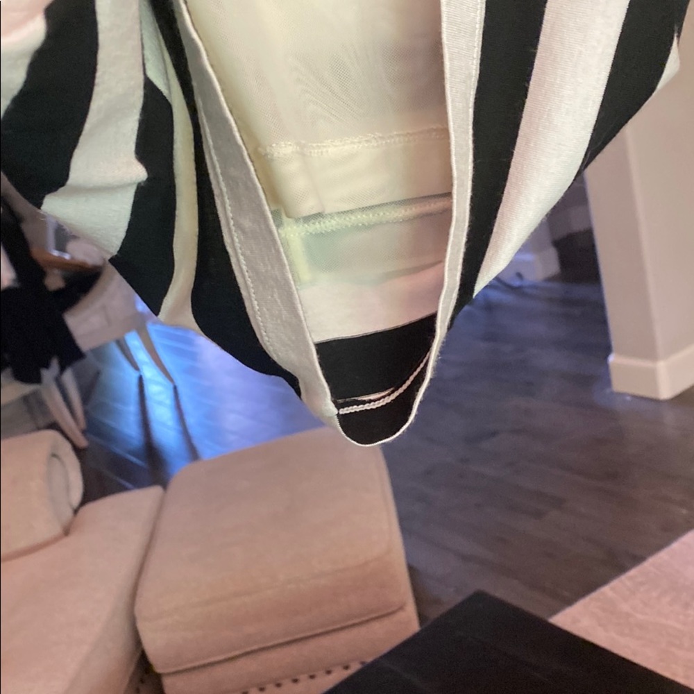 Alice and Olivia Black and White Striped Lined Sleeveless Dress - Picture 8 of 8